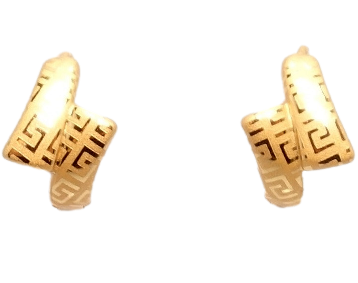 

Серьги Xuping Позолота 18K колечки "Греческий орнамент напылением"