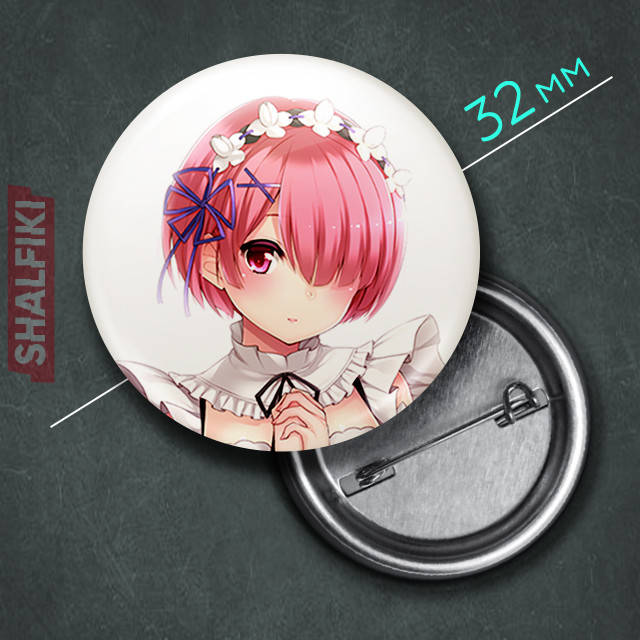 

"Рам (Жизнь с нуля / ReZero)" значок круглый на булавке Ø32 мм