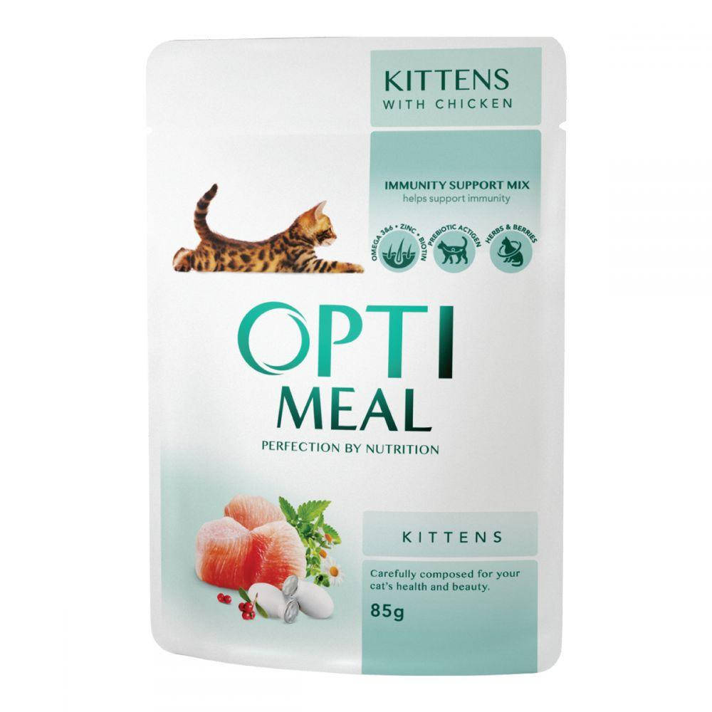 

Optimeal пауч для котят с курицей 85 г