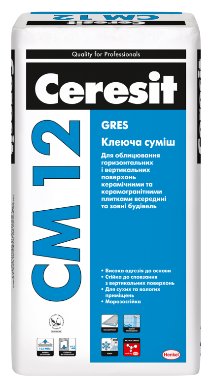 

Клеевая смесь Ceresit CM 12 Gres, 25 кг