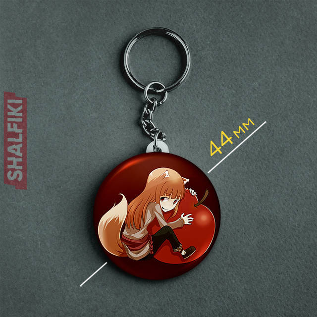 

"Холо (Волчица и пряности / Spice and wolf)" брелок круглый Ø44 мм, Разные цвета