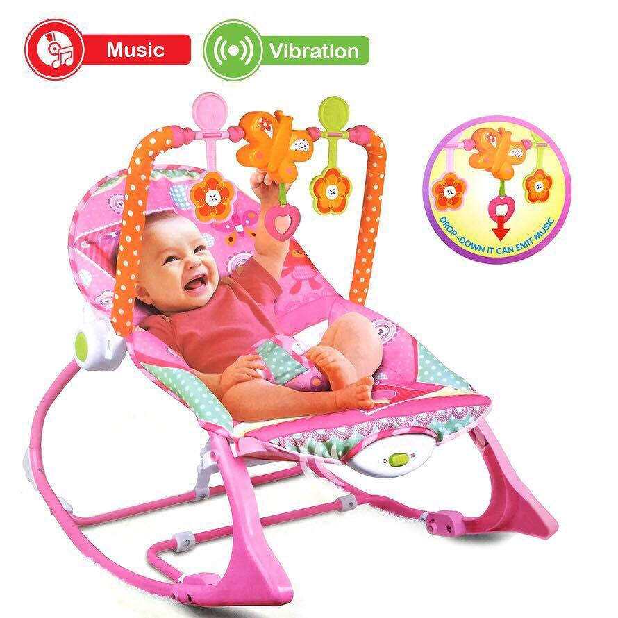 

Кресло-качалка ibaby розовое укачивает малыша удобное мягкое