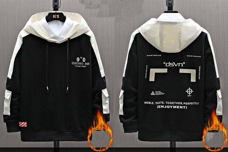 

Мужская теплая худи толстовка с капюшоном oversaize на парня Zong, Черный