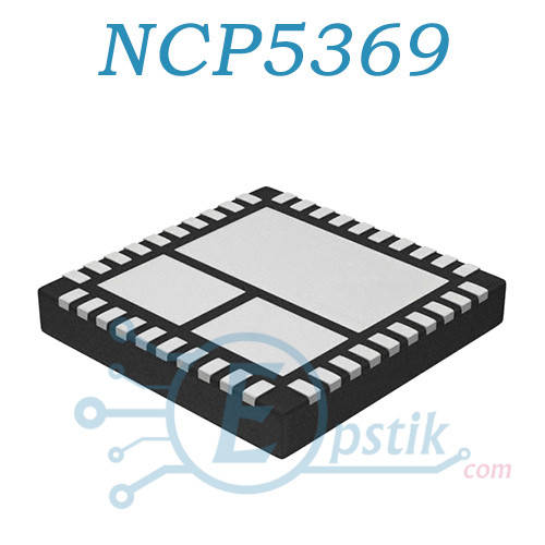 

NCP5369MNR2G, ШИМ контроллер с встроенным моп-транзистором, QFN40