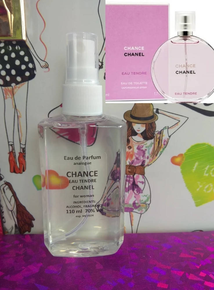 

Аромат похож на Chanel Chance eau tendre Шанель Шанс Еу Танде.Жіночі парфуми 110 мл,50мл,30мл,15мл.