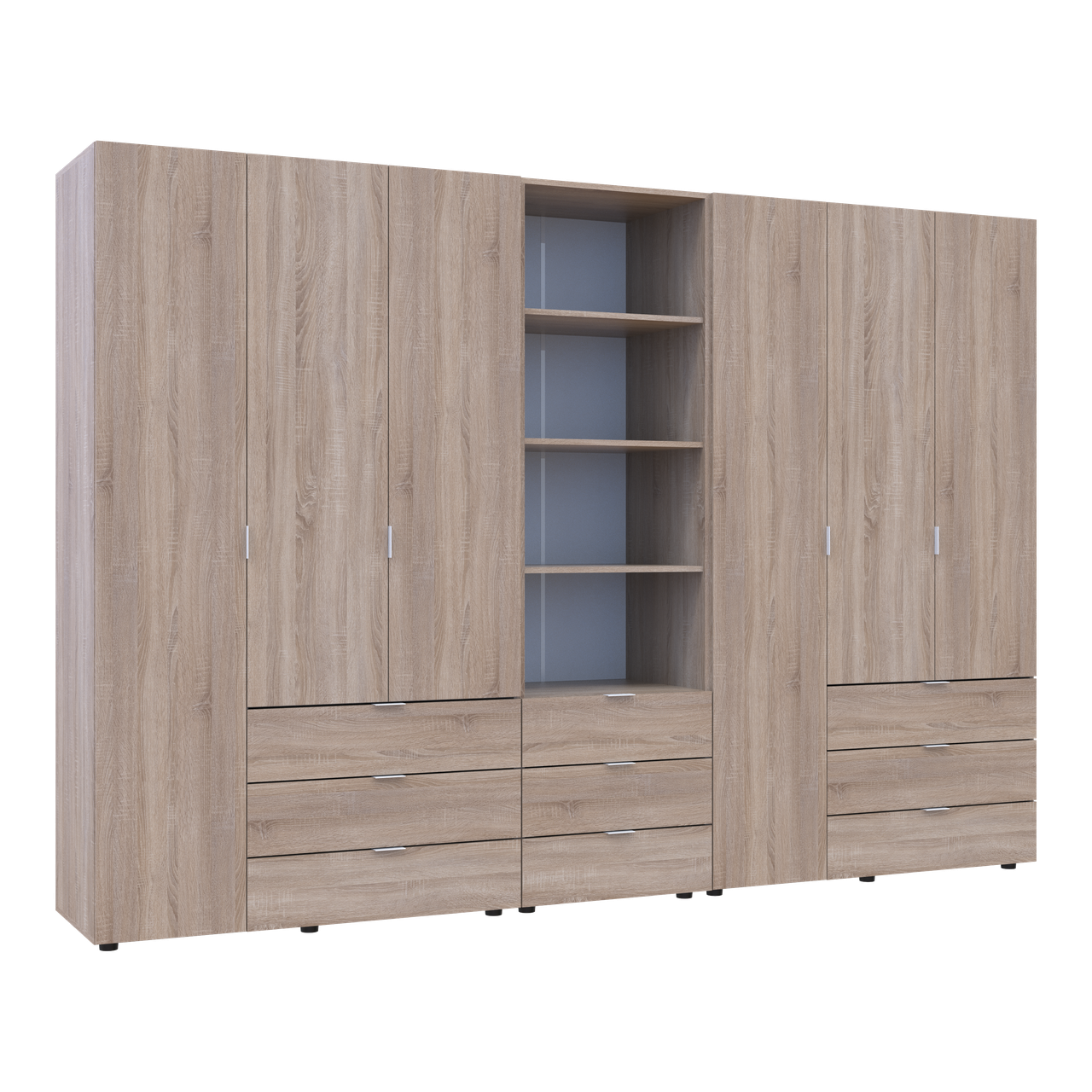 Шафа для одягу Doros Гелар Дуб сонома 3+3ДСП з пеналом 292.4х49.5х203.4 (42005184) 7