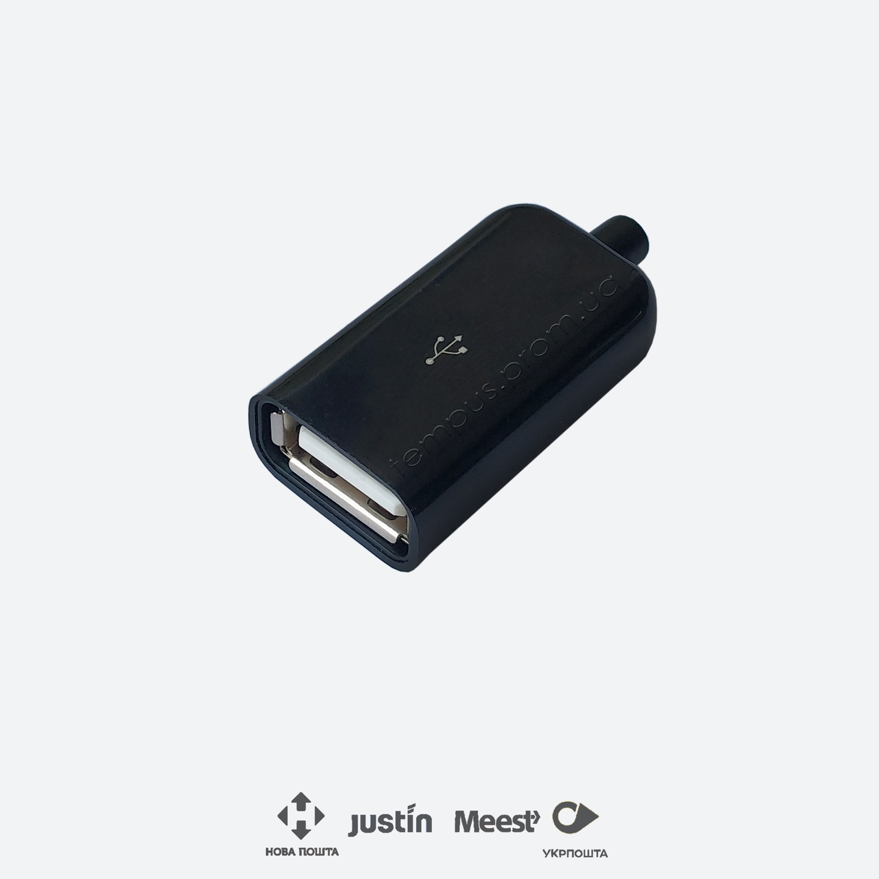 

Гнездо USB A (USB2.0) на кабель в корпусе