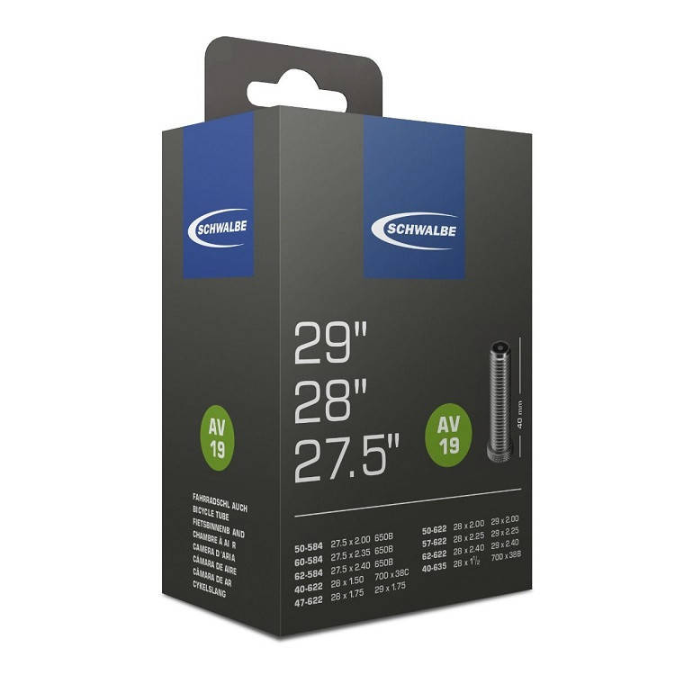 

Камера 27.5"/28"/29" (40/62-584/635) Schwalbe AV19 Schrader 40мм EK AGV TUB-32-6 10430340