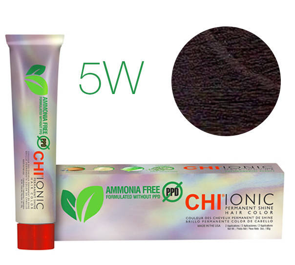 

Cтойкая безаммиачная краска для волос CHI Ionic 5W (Средне тепло-коричневый)
