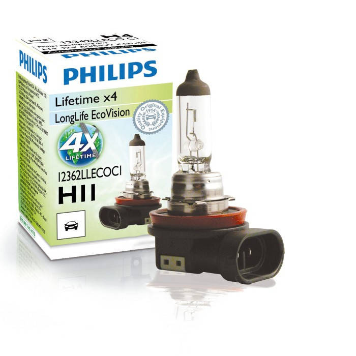 

Автолампа PHILIPS 12362LLECOC1 H11 55W 12V PGJ19-2 LLECO