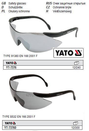 

Очки YATO окуляри захисні відкриті затемненіі YT-73760