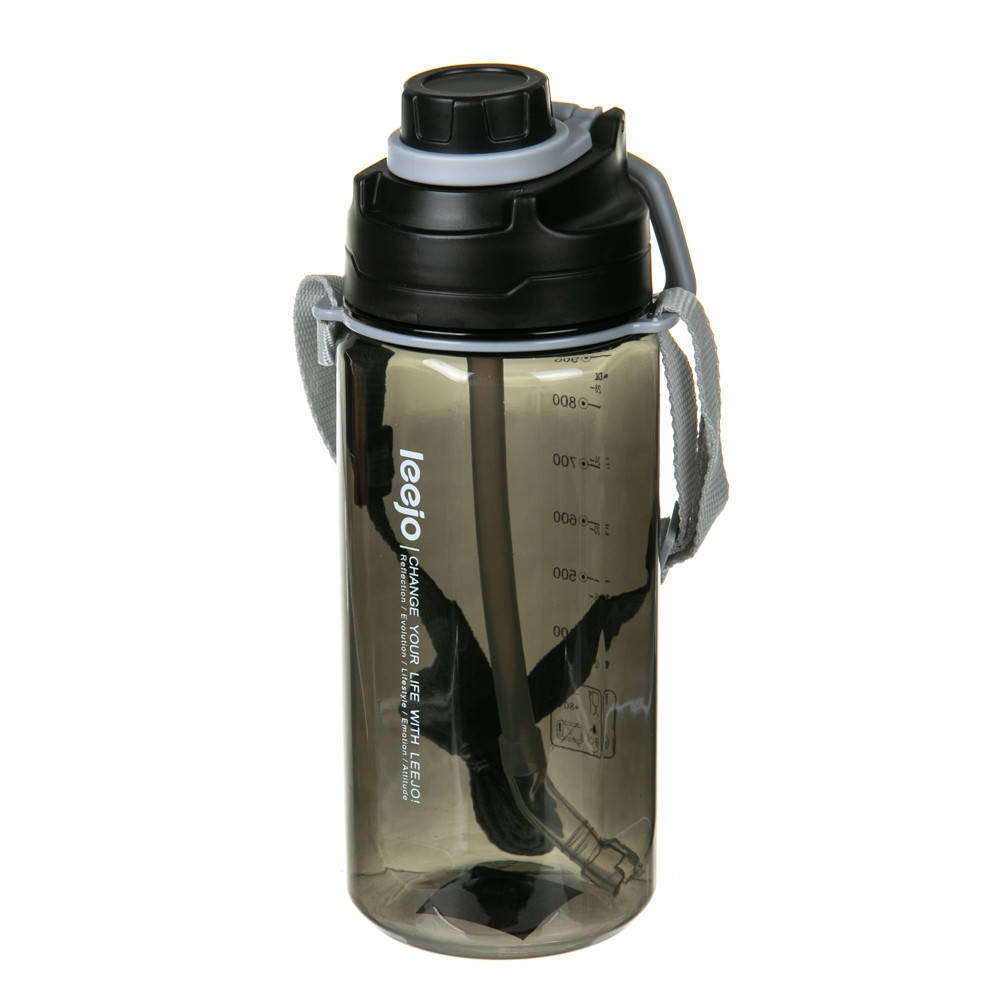 

Большая бутылка для воды с трубочкой 1 литр, (пищевой пластик) 1000 мл