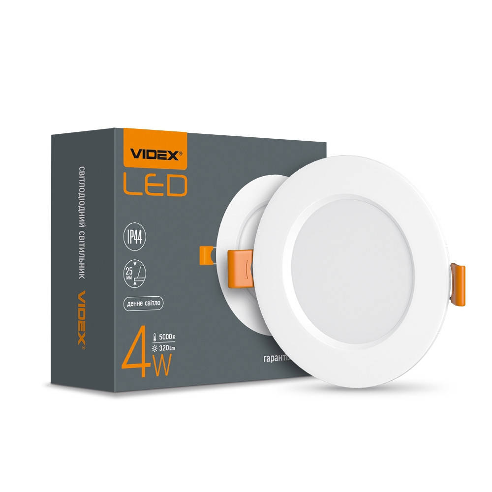 

Встраиваемый LED светильник круглый 4W VIDEX 5000K белый VL-DLBR-045