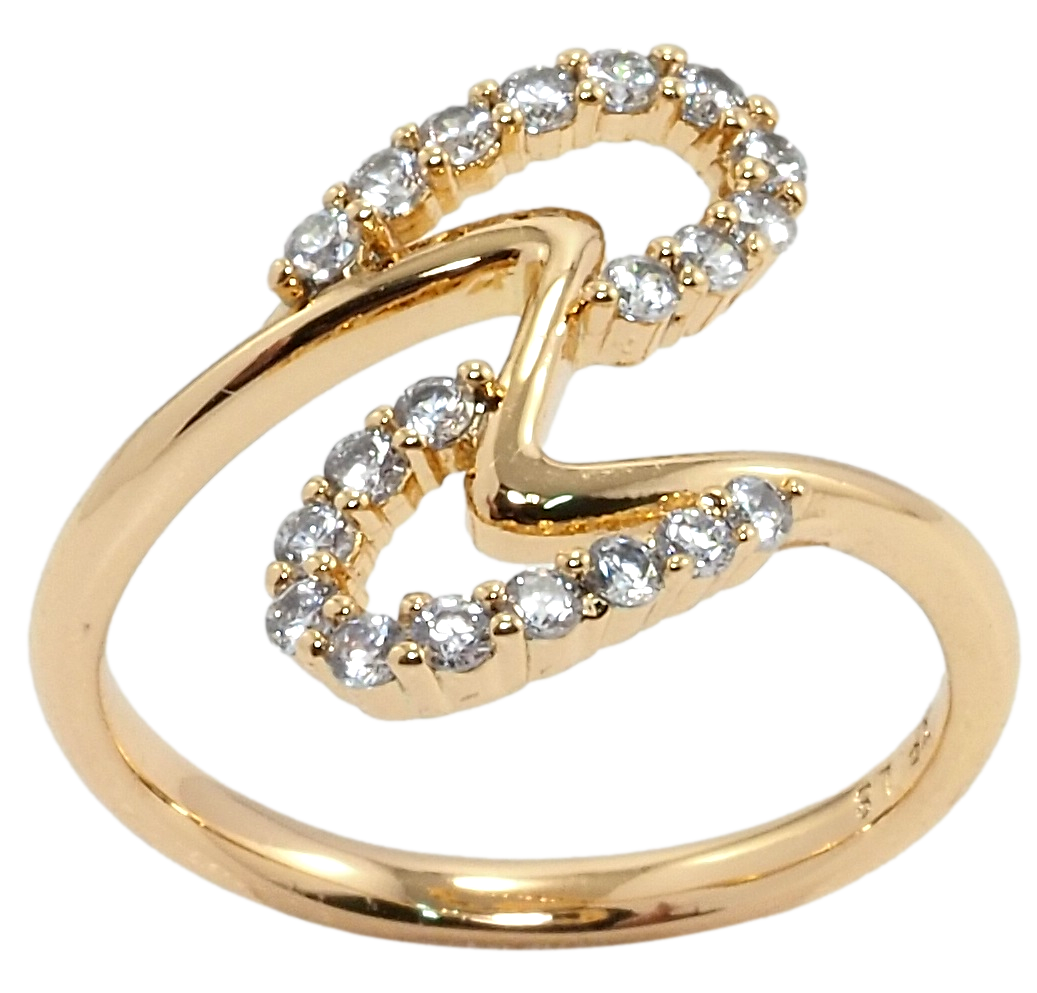 

Кольцо Xuping Позолота 18K "Завитки с цирконием" р.18,18.5,20