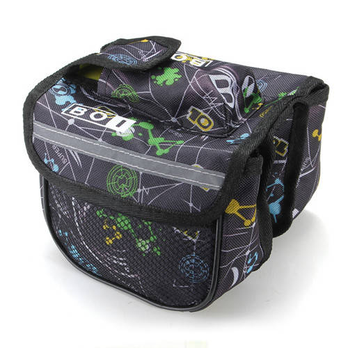 

Велосипедная сумка BoI на раму, 3-ри секции - черная с абстракцией