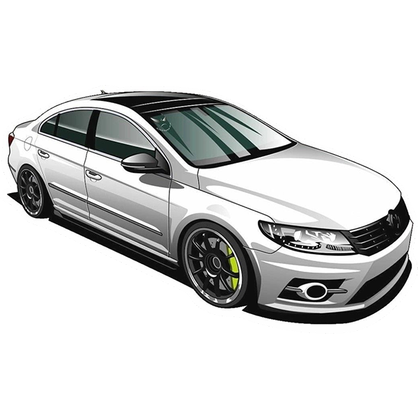 

VW Passat CC Sticker 9*5cm Влагостойкая наклейка на авто, Белый