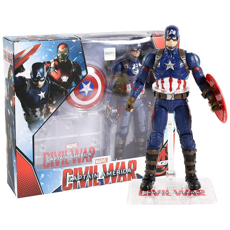 

Фигурка Капитан Америка из к/ф Captain America: Civil War. Игрушка Марвел на подставке. Captain America 17 см