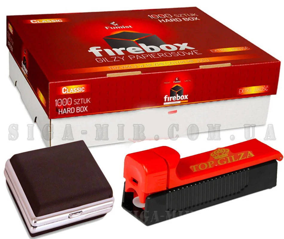 

Набор FireBox сигаретные гильзы 1000 штук + машинка для сигарет + портсигар