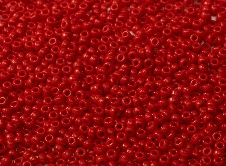 

Мiyuki 15/0 круглий 0408 - Opaque Dark Red - Червоний глянцевий непрозорий (5 г.)