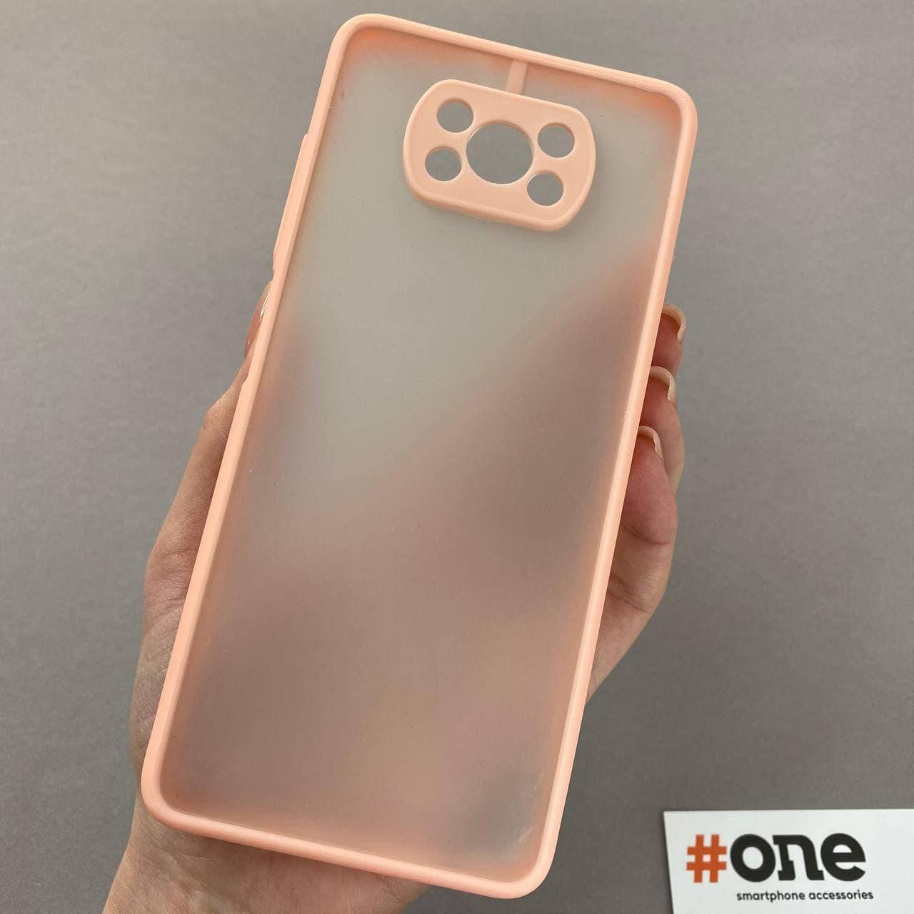 

Чехол для Xiaomi Poco X3 с защитой для камеры матовый чехол на телефон сяоми поко х3 персиковый TCB