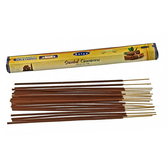 

Благовоние Sandal Cinnamon Satya. Аромапалочки Сандал с Корицей