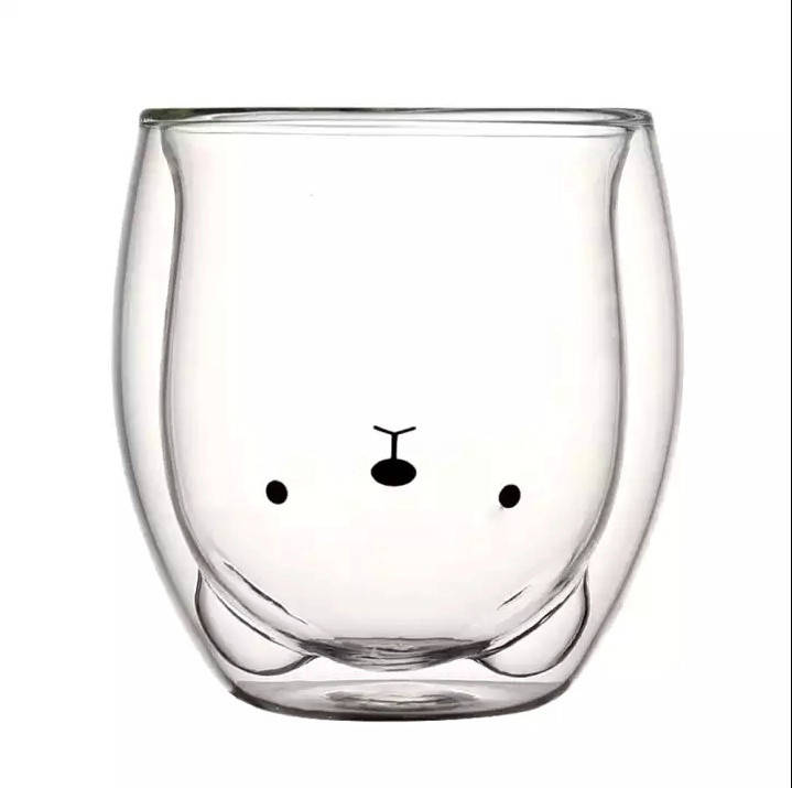 

Стакан c двойными стенками Двойным дном Мишка 250 ml cup002, Прозрачный