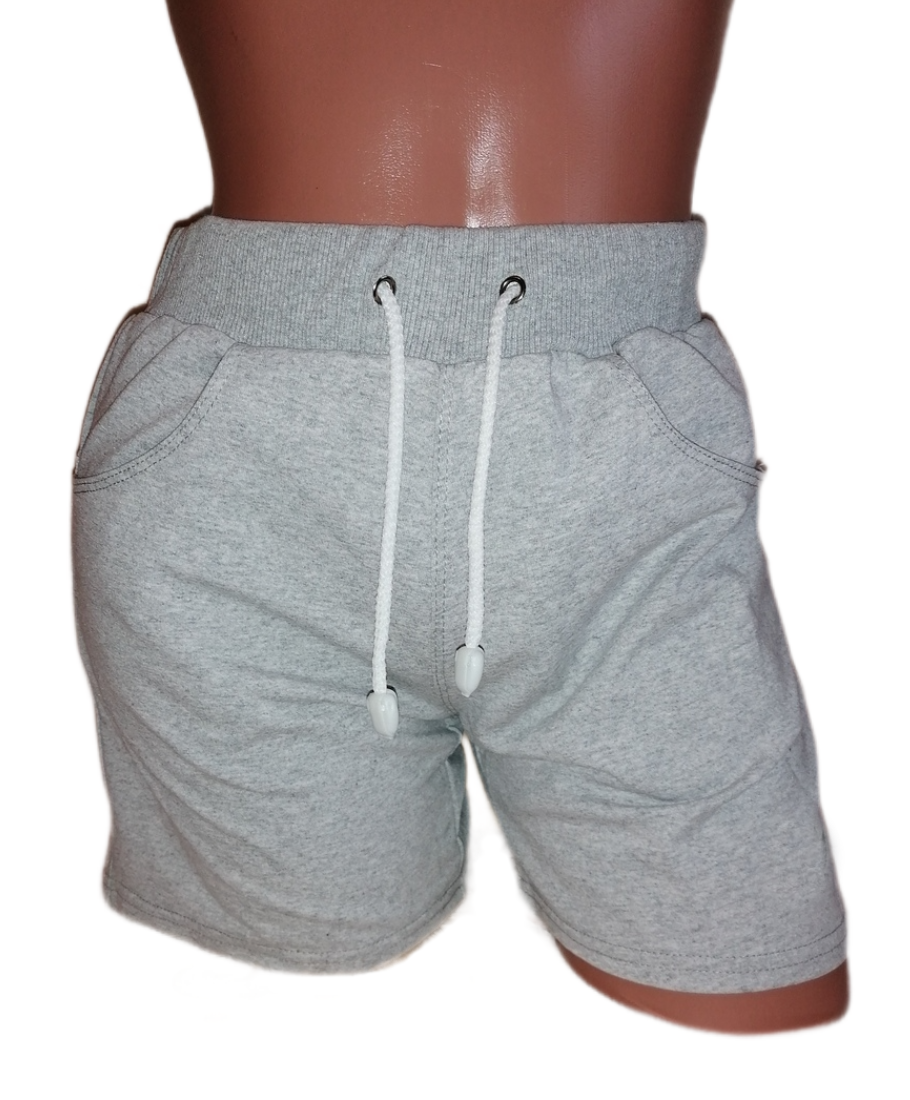 

Женские шорты двухнитка. Трикотажные женские шорты с карманами. Размер М-4ХL Серый
