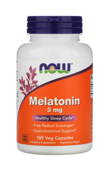 

Мелатонин, Melatonin, Now Foods, 3 мг, 180 капсул (NOW-03257)