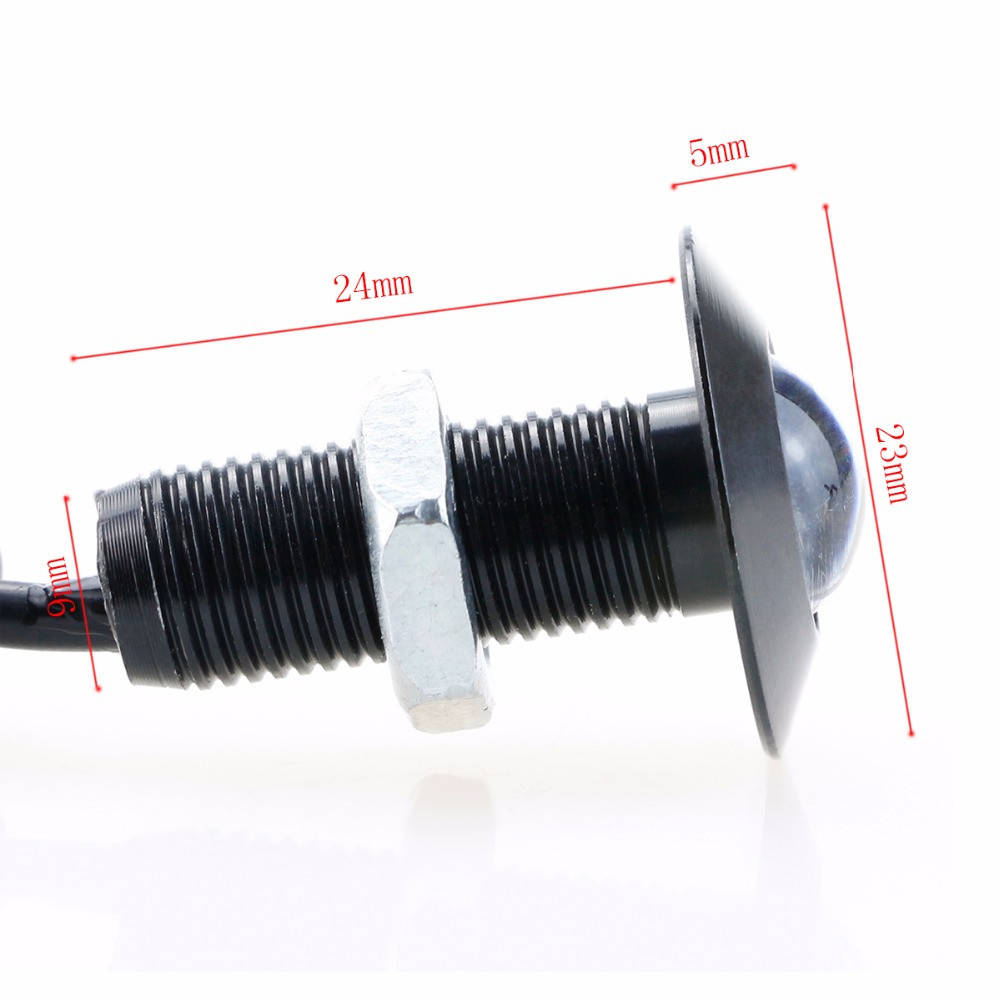 

Белые тонкие врезные светодиоды (Орлиный глаз 23мм.), корпус черный - LED DRL ДХО подсветка салона