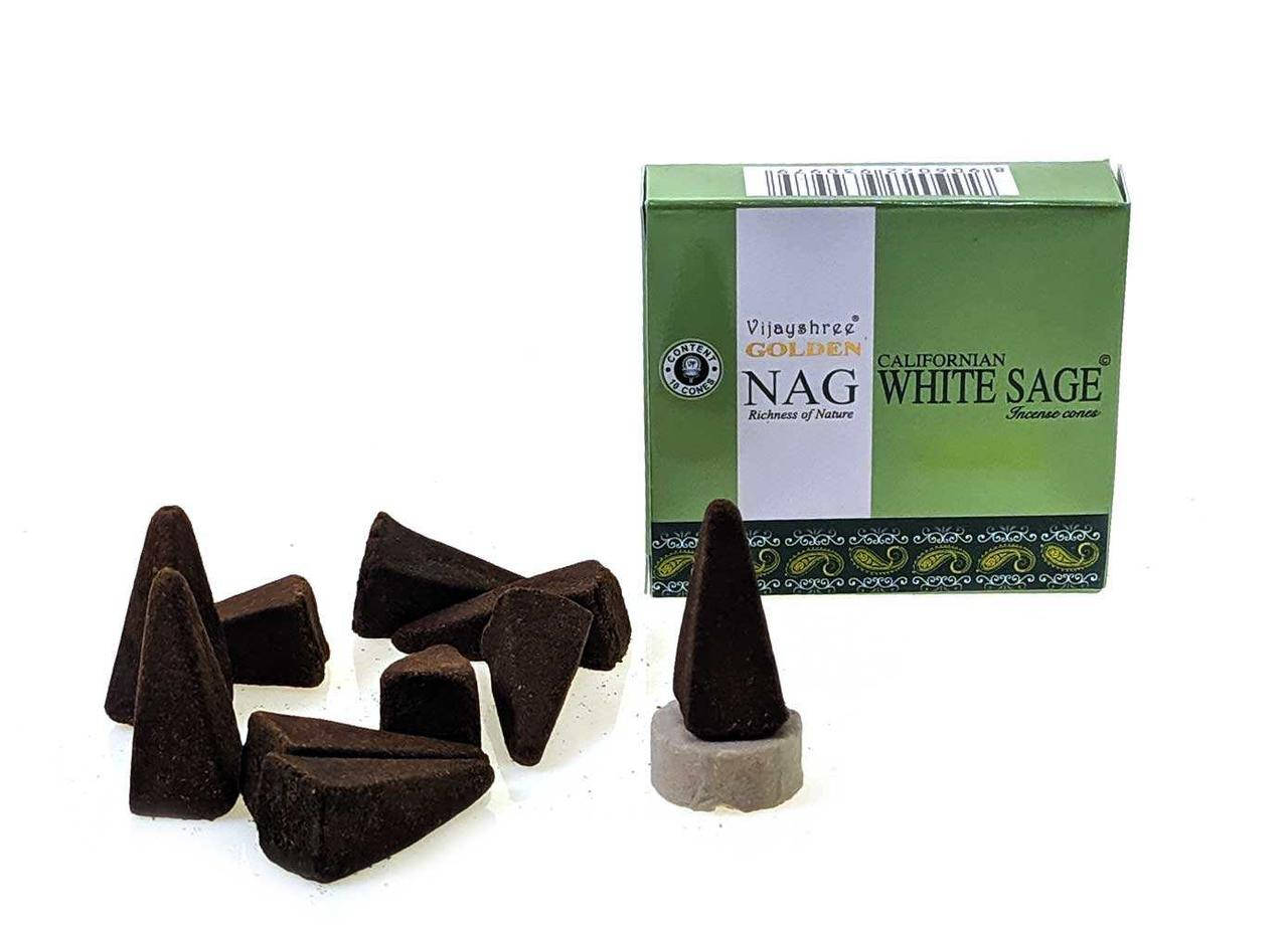 

Ароматические благовония конусы Golden nag White Sage VijayShree