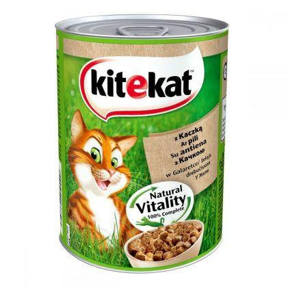 

Корм для кошек Kitekat с уткой в ​​желе, 400гр. консерва китикет