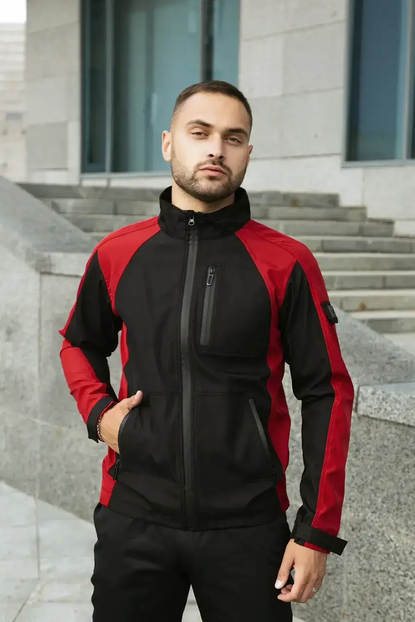 

Мужская весенняя куртка красно-черная Intruder SoftShell Lite 'iForce'