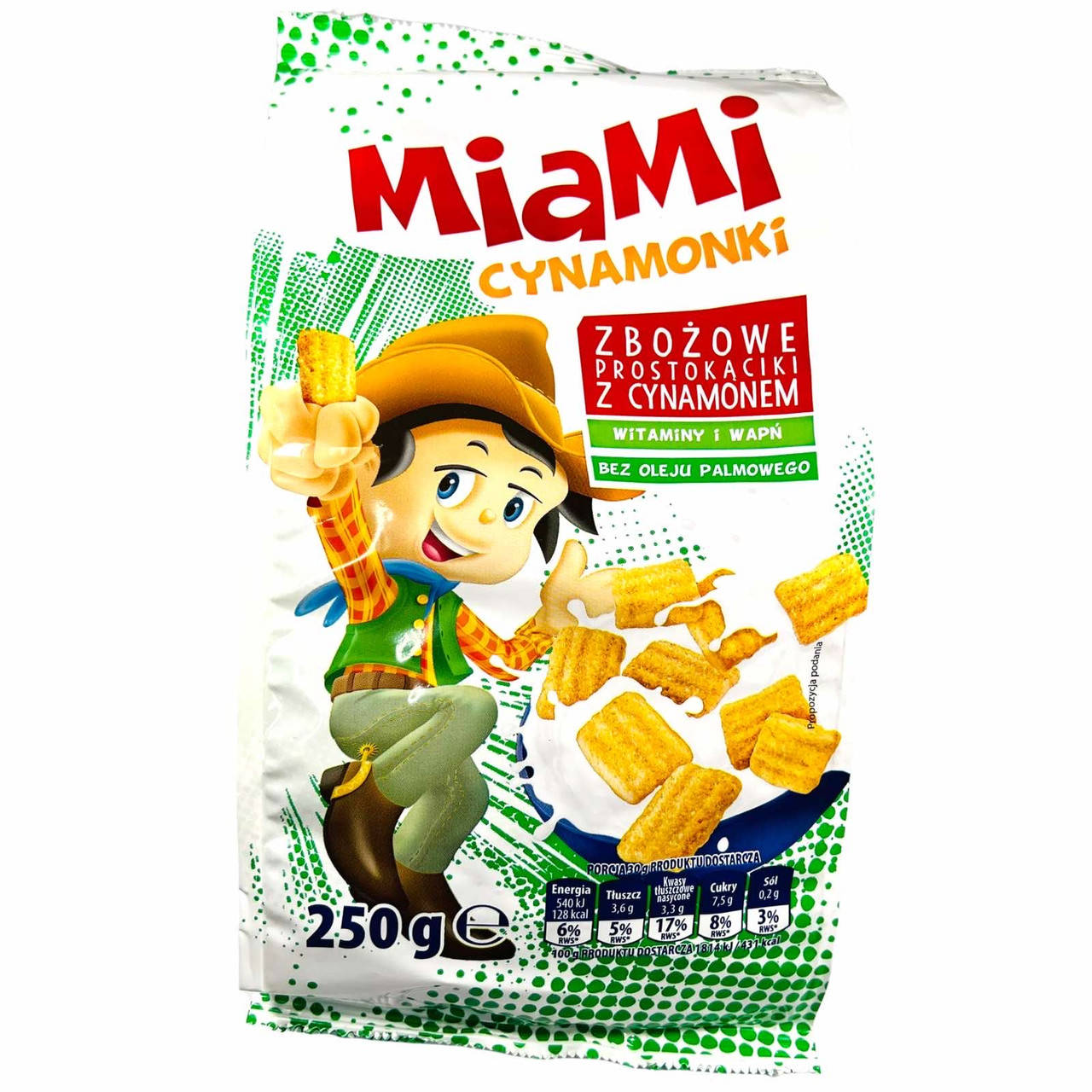 

Сухой завтрак БЕЗ ПАЛЬМОВОГО МАСЛА Miami Cynamonki, 250г Польша