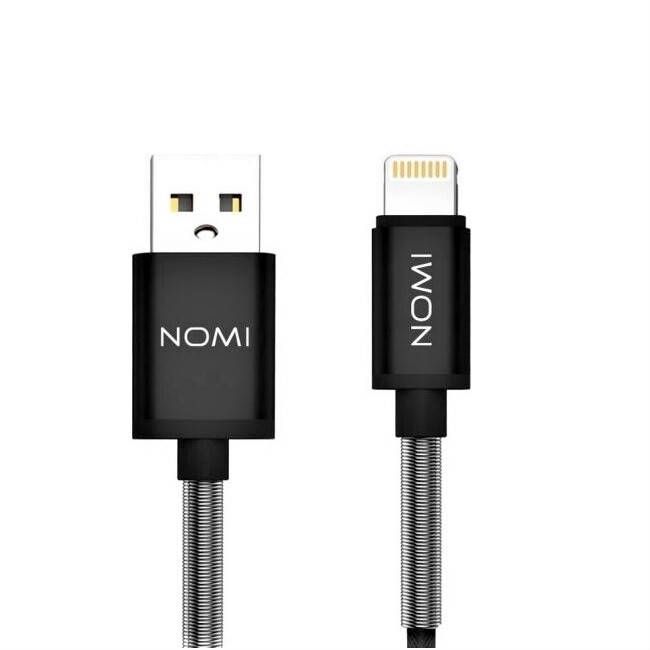 

Кабель Nomi DCMQ 10i USB - Lightning 2,4A 1м Black, Черный