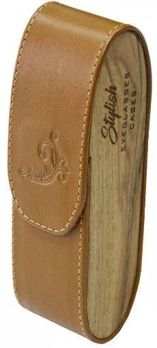 

Кожаный футляр для очков для хранения классических очков Светло-коричневый