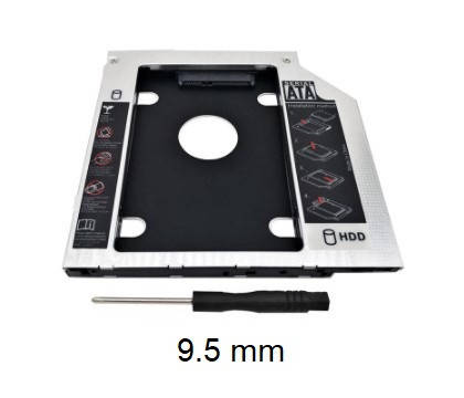 

DVD-карман для HDD 2.5 дюйма, SATA - SATA, 9,5 мм, TRY Caddy Optibay, алюминий новый
