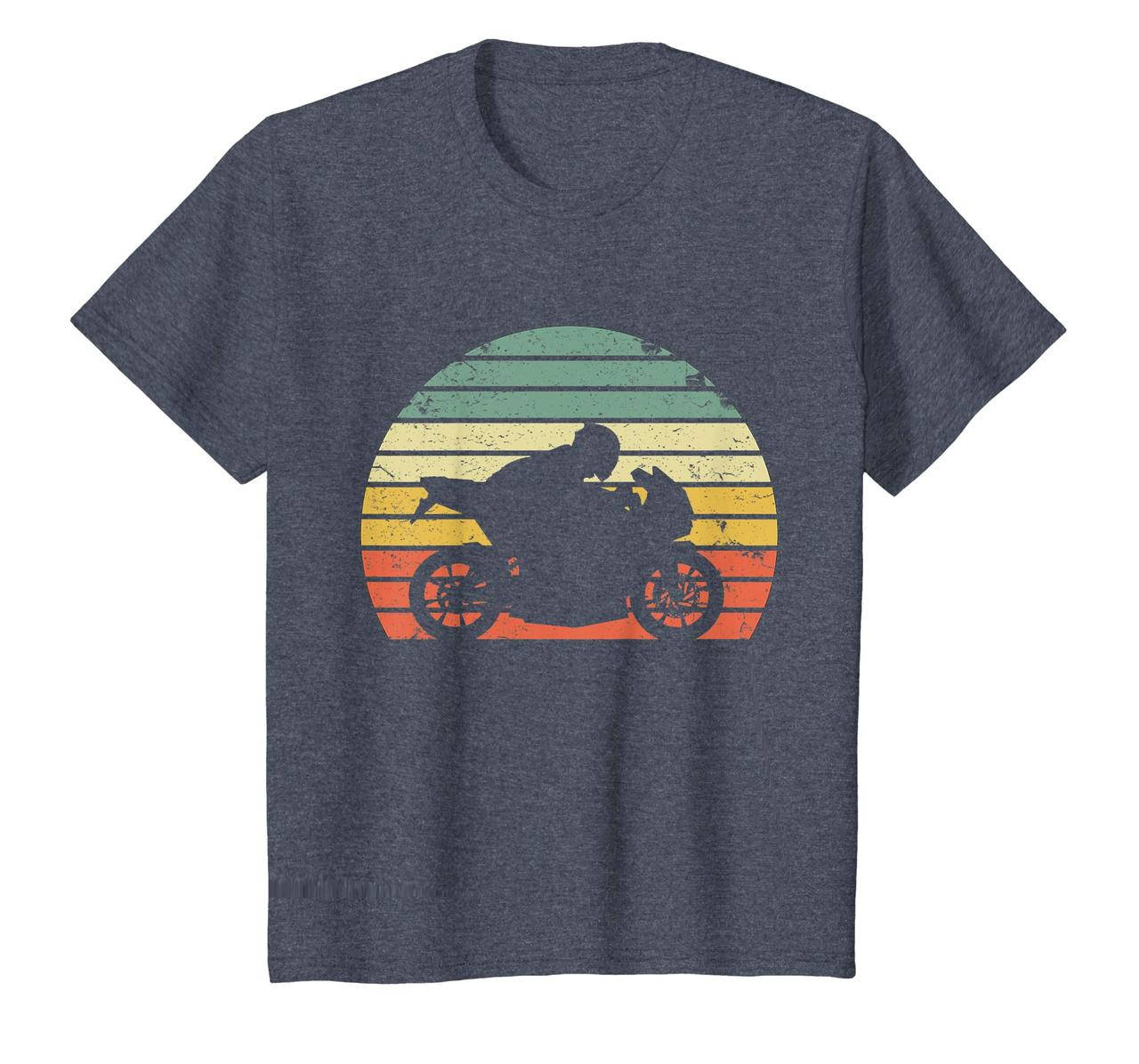 

Футболка Vintage Biker Motorcycle Shirt Silhouette Retro - Heather Blue