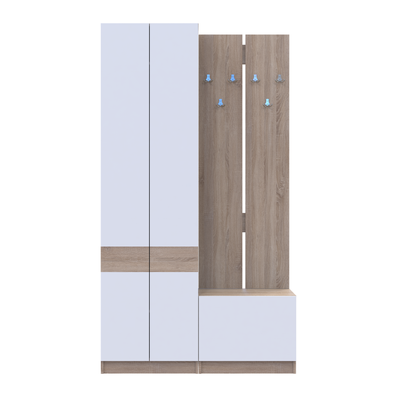 Передпокій Doros Сола 1+3 Doros Дуб Сонома/Білий ДСП 120х40х215 (42005149) 5