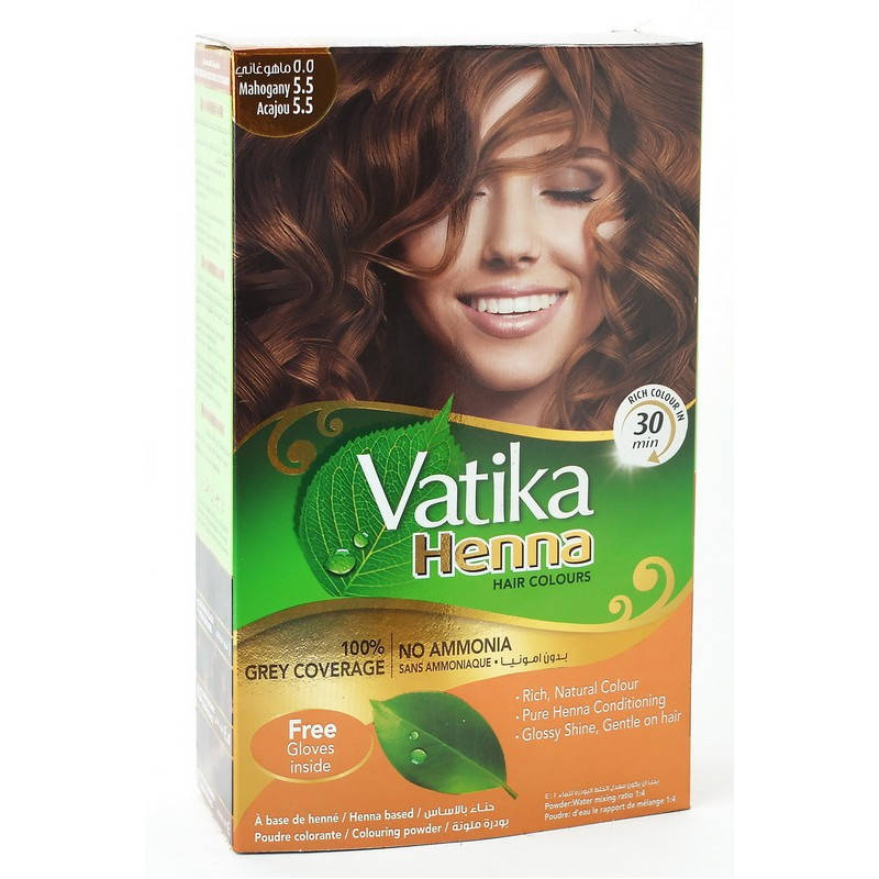

Натуральная краска шатен на основе хны Vatika Henna Mahogany 60 г