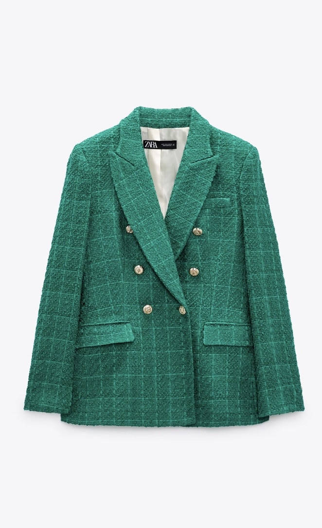 

Трендовий піджак Zara, розмір xs, Зелёный