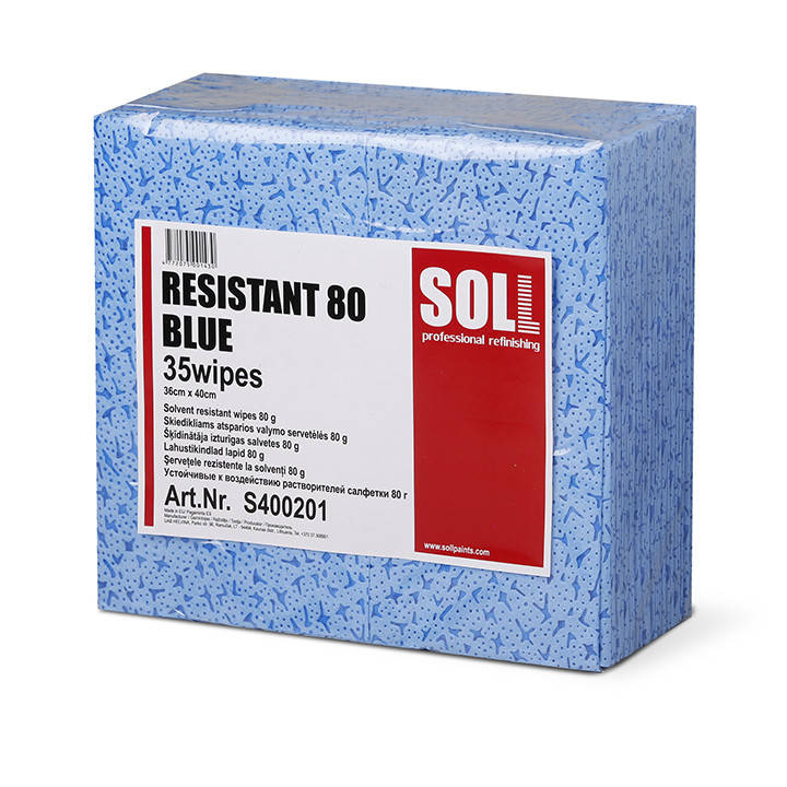 

Салфетка для удаления силикона 36 х 40 см SOLL Resistant 80 Blue (в упак. 35 шт.)