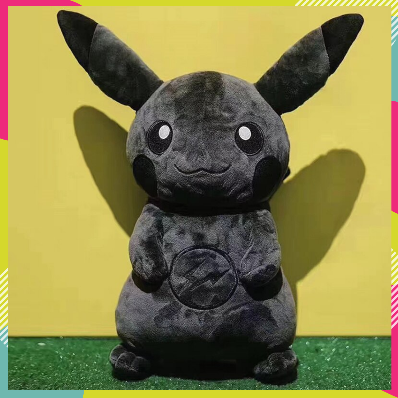 

Мягкая игрушка покемон пикачу 50 см, Pokemon пикачу детские игрушки Pikachu серый, Темно-серый