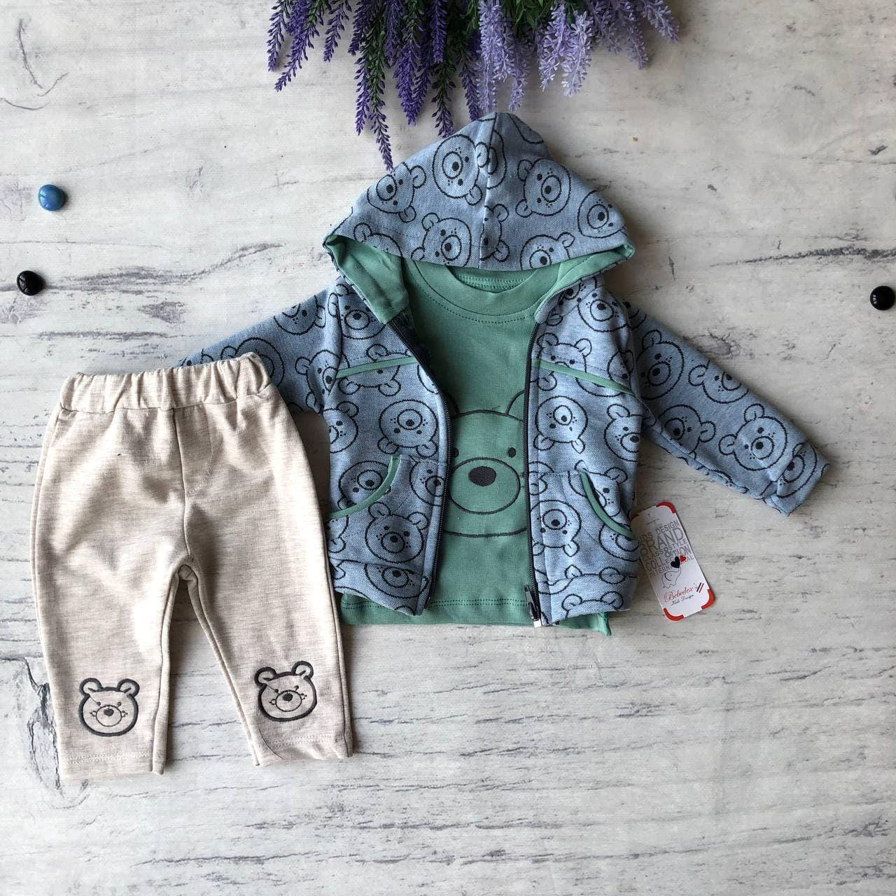 

Костюм тройка на девочку 845. Размер 74 см, 80 см