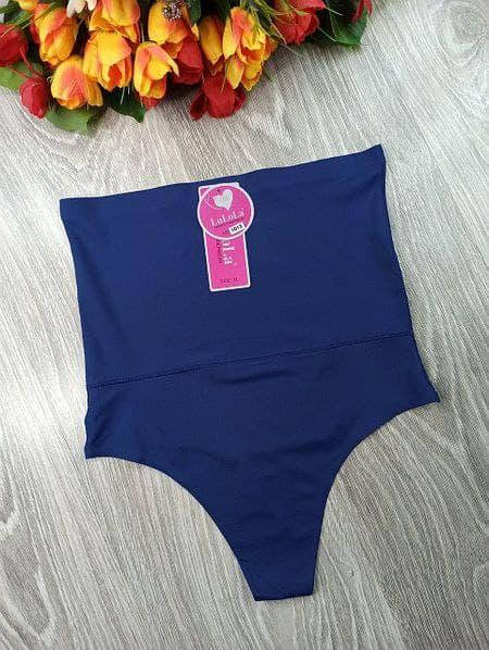 

Коррекционные высокие трусики стринги моделирующие для утяжки живота синие утягивающие M L XL