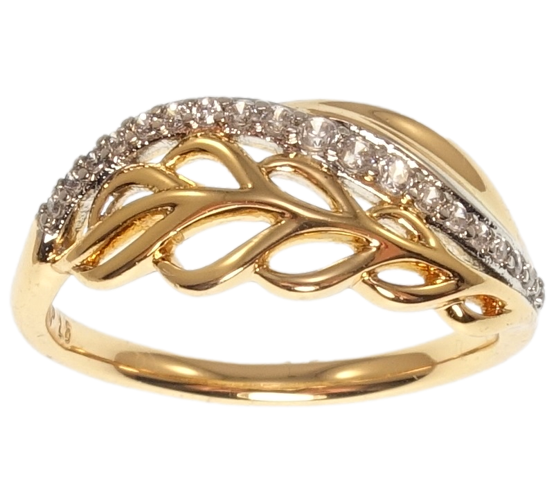 

Кольцо Xuping Позолота 18K+Родий "Перо" р.16.5,17,18