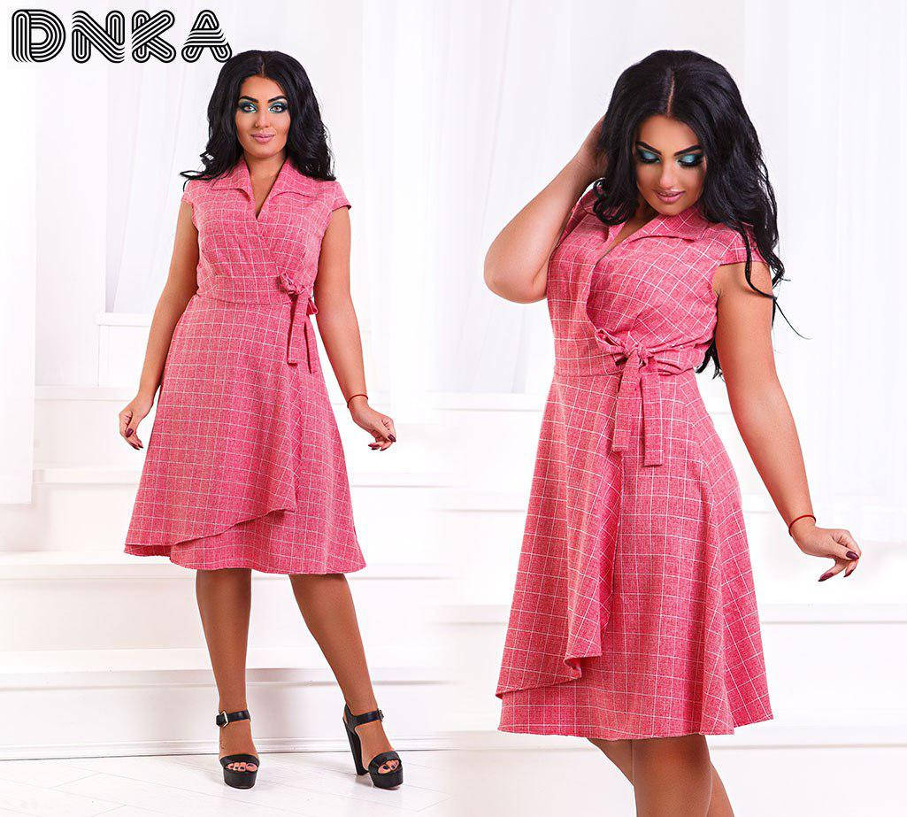 

Льняное платье на запах