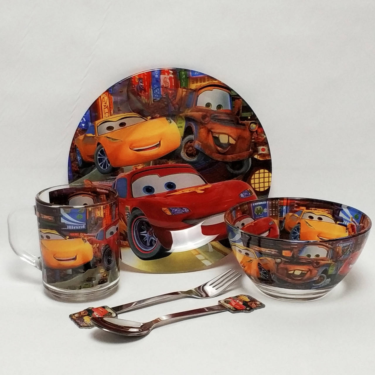 

Набор детской стеклянной посуды Тачки Молния Маквин 5 предметов Metr+ (ММ2140)