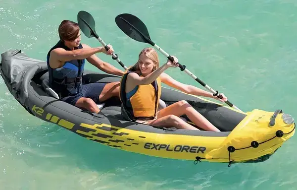 

Двухместная надувная байдарка, лодка (каяк) Intex 68307 Explorer K2, 312 х 91 см, с веслами и насосом