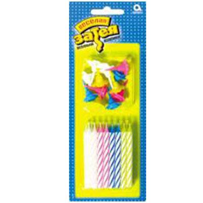 

Свечки для торта с подставками 6см 24шт.