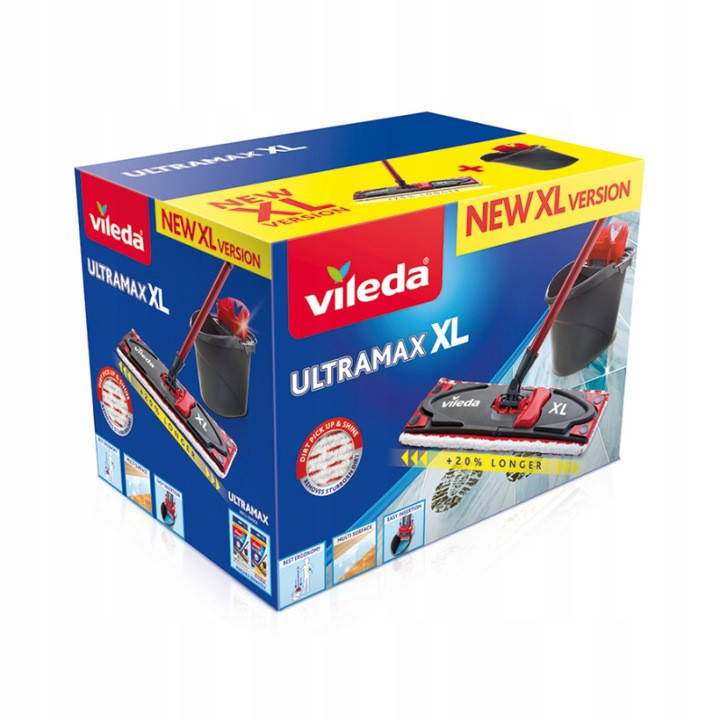 

НАБІР ДЛЯ ПРИБИРАННЯ ШВАБРА+ВІДРО VILEDA ULTRAMAX BOX XL